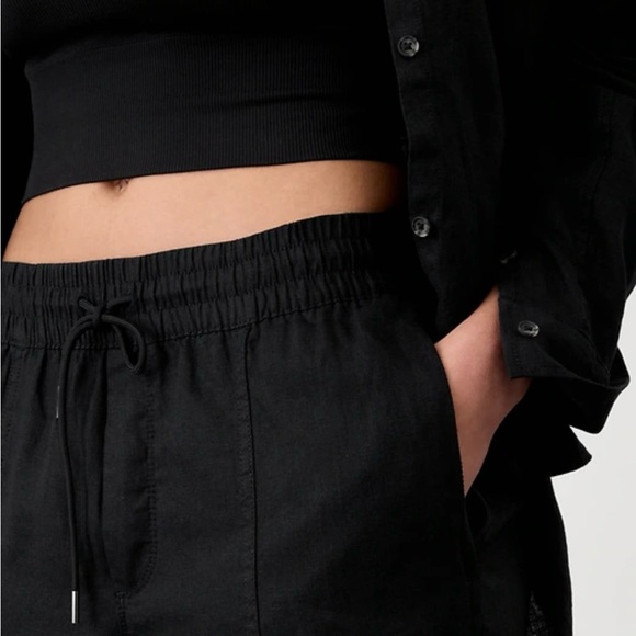 Athleta Retreat Linen Ankle Pant Black Small Style 851027 Easy-Care Lightweight - Picture 6 of 12